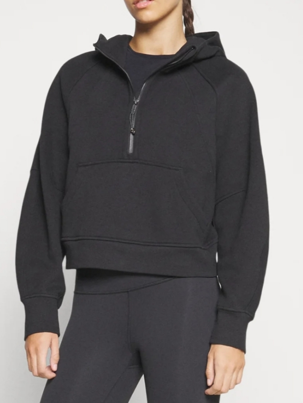 lululemon athletica Black Half-Zip Hooded Sweatshirt